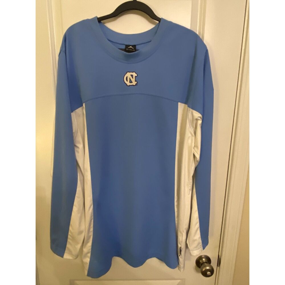 Jordan UNC Tar Heels Dri-FIT Long Sleeve Performance Shirt Blue White XXL